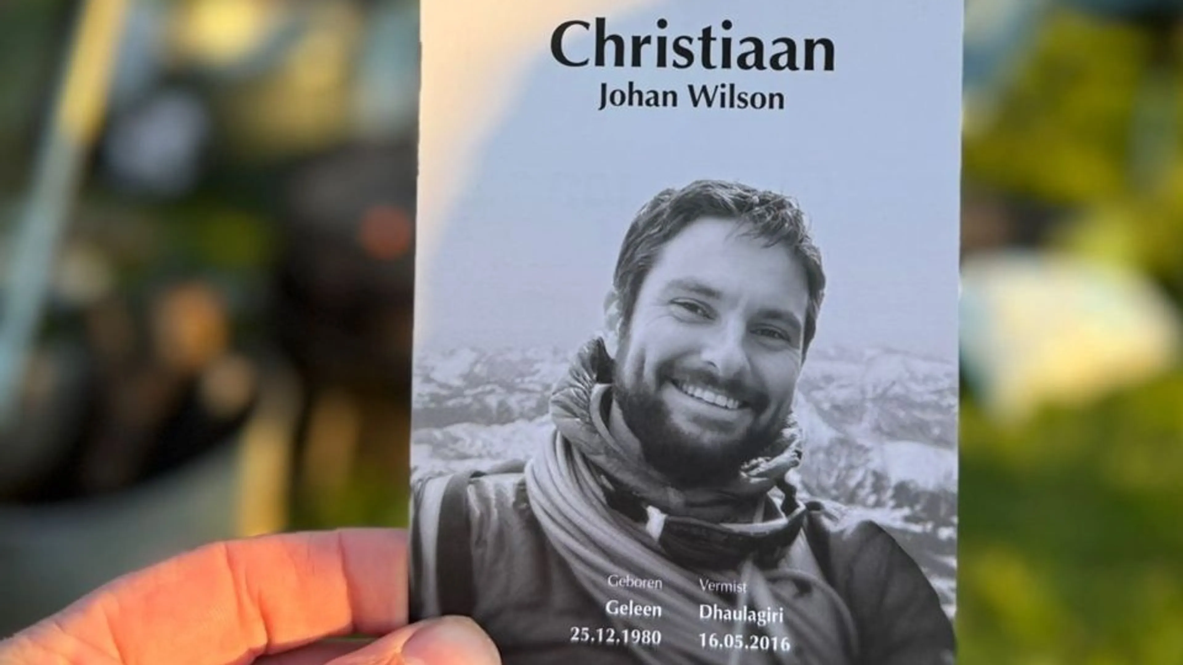 Pieter houdt afscheidsdienst voor vermiste broer Christiaan Wilson