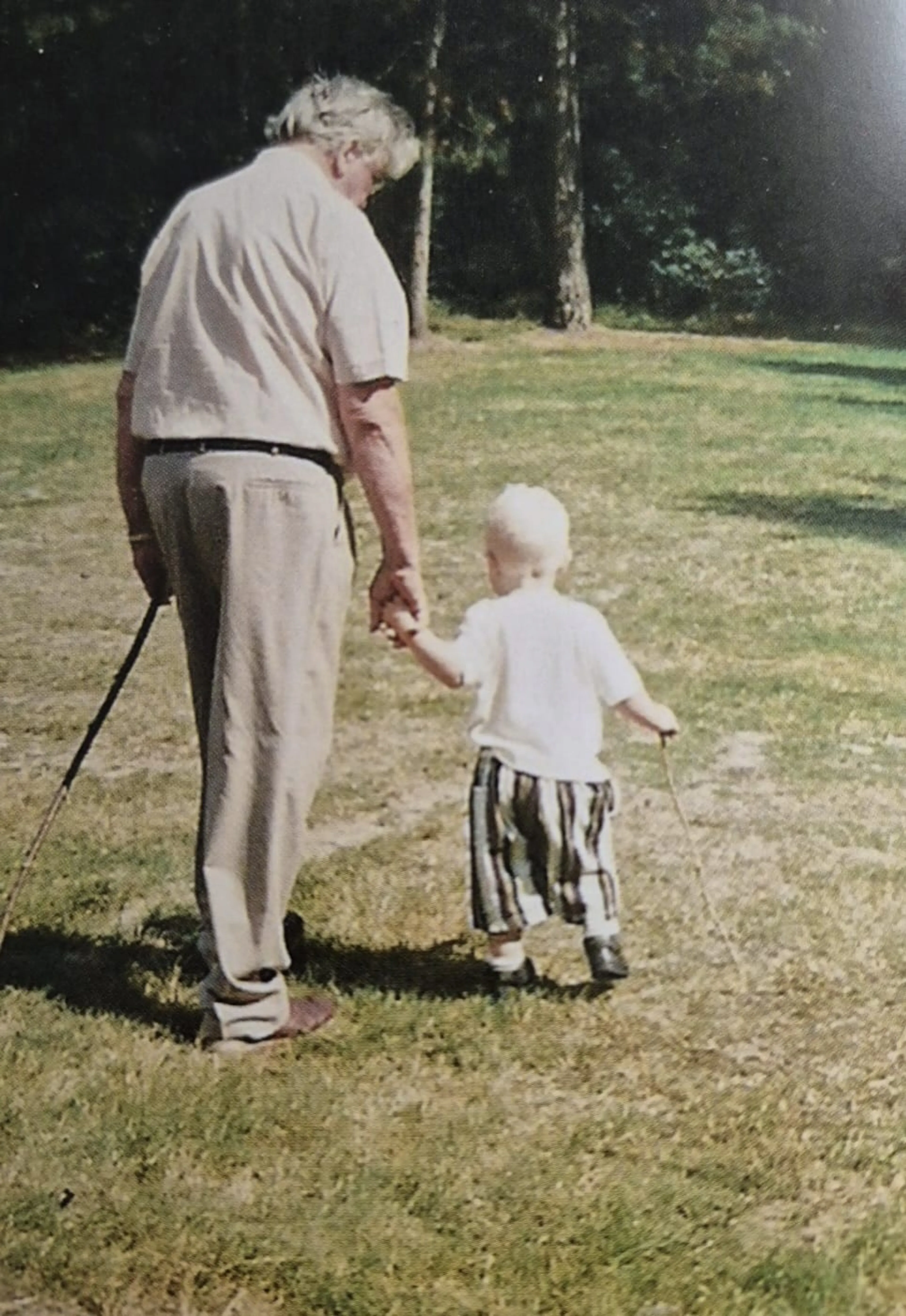 De vader van Jenny, Derk, met haar jongste zoon.