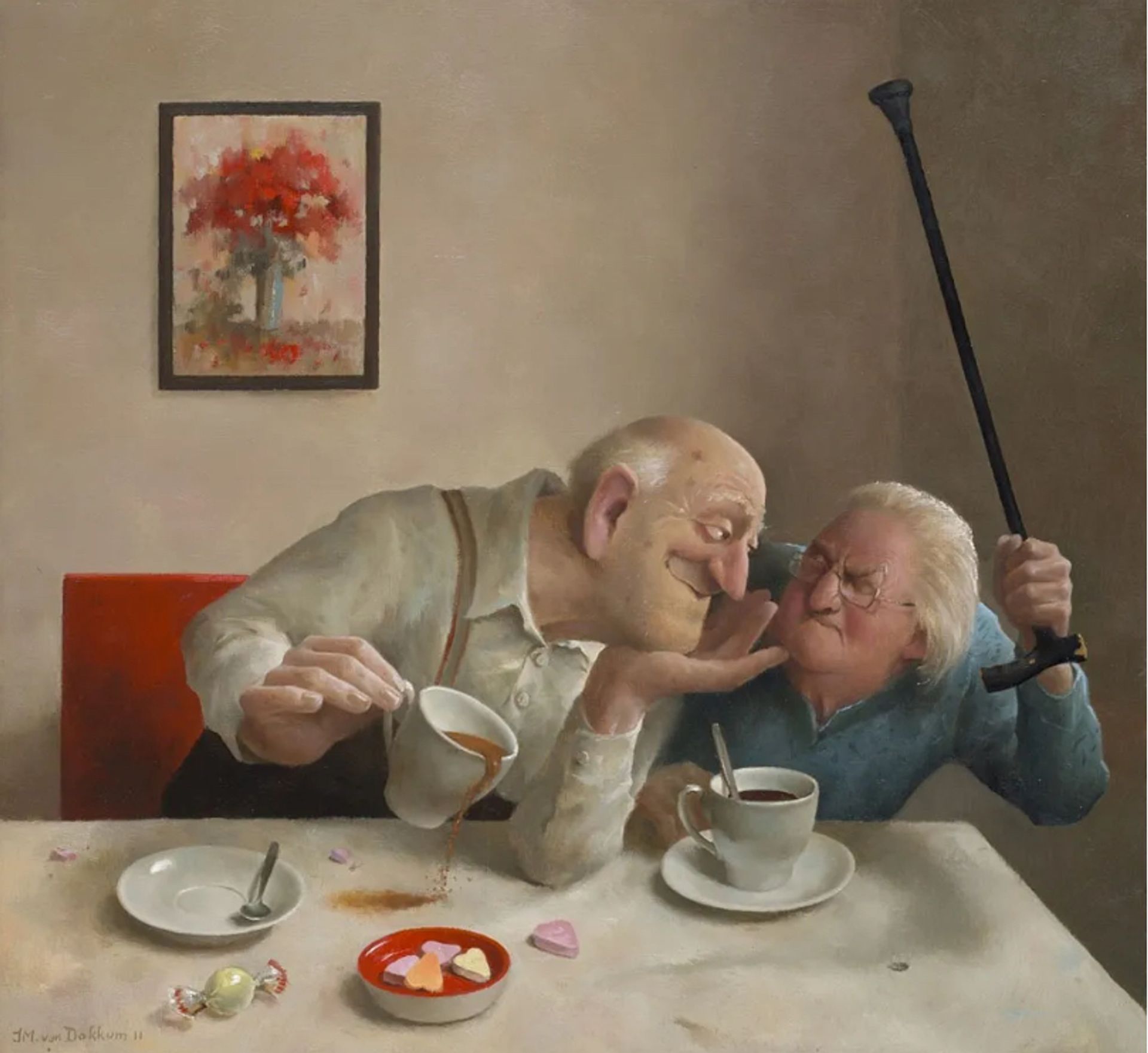 Schilderij 'Liefde van één kant' van Marius van Dokkum (2011)