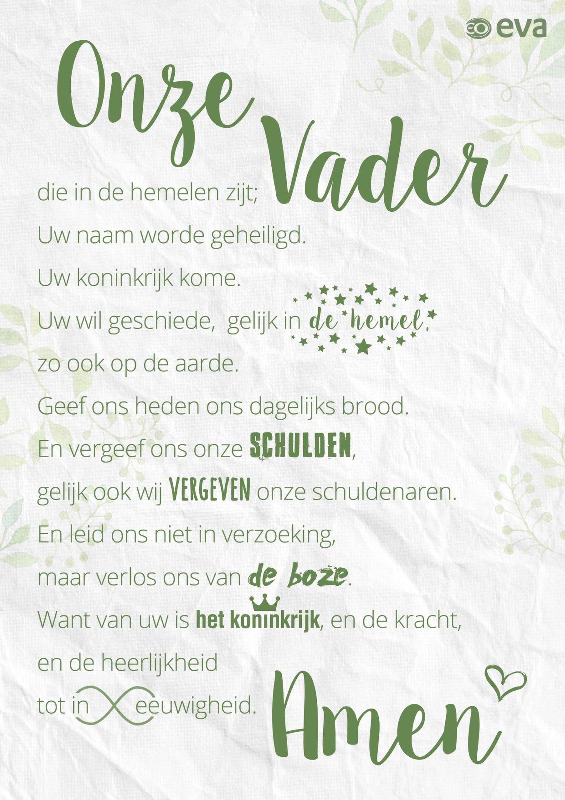 Onze Vader poster (groen)