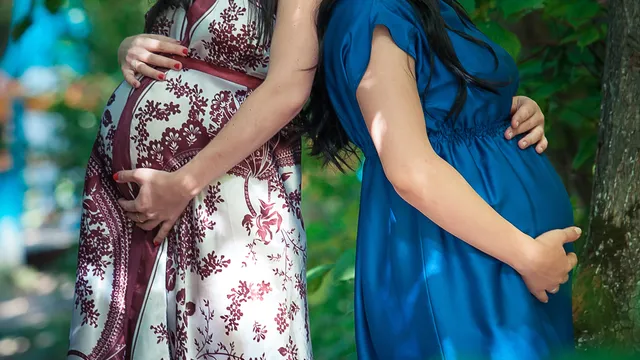 Elizabet en Maria, twee zwangere vrouwen.