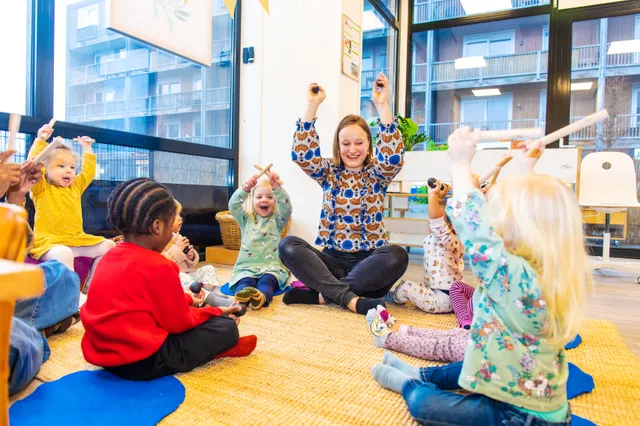Kinderen bij de kinderopvang.