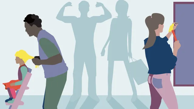 Niet-traditionele mannenrol en vrouwenrol.