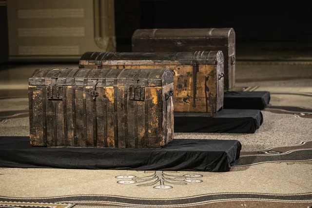 De originele kist waarin Hugo de Groot is gevlucht.