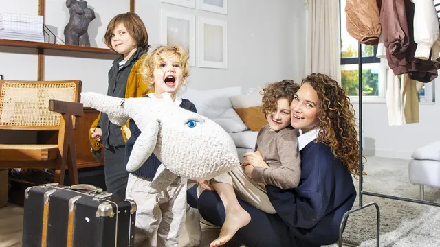 Joëlle met haar kids.